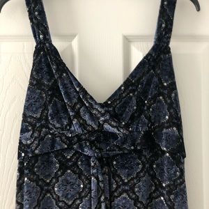 Blue silver pattern shirt